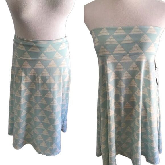 NWT LuLaRoe Azure Blue and White Midi Skirt XXL - Picture 1 of 6